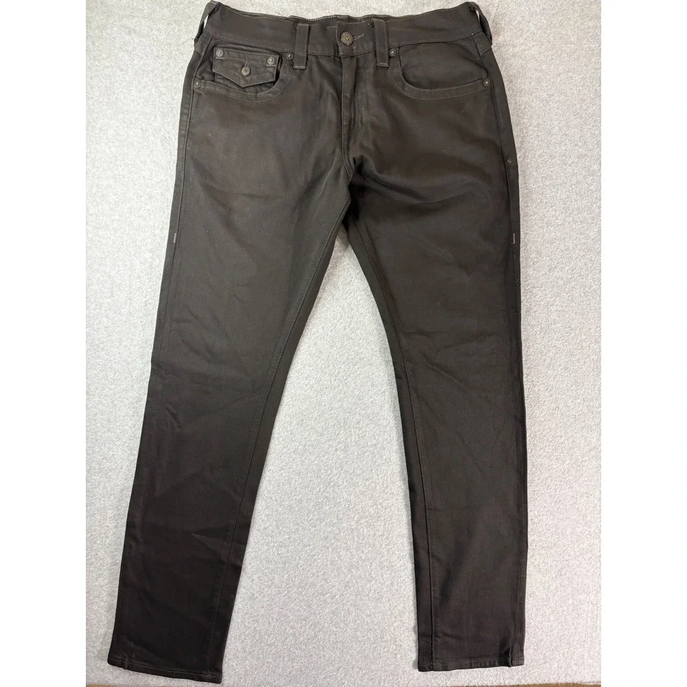 True‎ Religion Geno Relaxed Slim Black Jeans Mens 30 Stretch MDAE08N41C